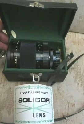 $79.99 • Buy Soligor C/D 500mm F8 Mirror Lens With Case Paperwork Nikon Mount