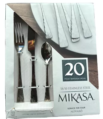 Mikasa NOVARO  Flatware 20 Piece 4 Place Setting 18/10 QUALITY Stainless Was $98 • $68