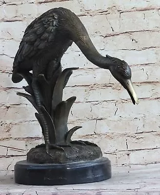 Handcrafted Bronze Sculpture SALE Mars Crane Backyard Indoor/Outdoor Large Art N • $499