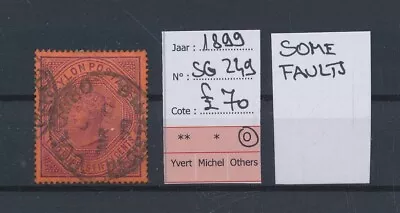 BV22689 Ceylon 1899 Queen Victoria 2R 50c Classic Lot Used Cv 70 GBP • $1.65