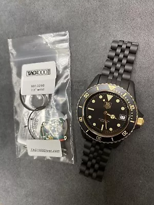 👍 Serviced Vintage TAG HEUER 1000 980.029 Black Gold  844 Monnin S&G Dive Watch • $899.99