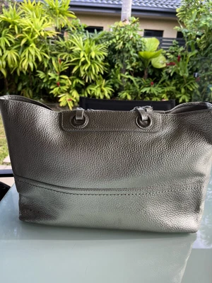$89 • Buy Oroton - Silver Pebble Leather Entourage Tote Bag - VGC