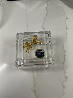 Royal Crystal Rock Genuine Vintage Jewelry Crystal Box Gold Ribbon Made In Italy • $25