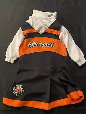 $19.95 • Buy Cincinnati Bengals Two Piece Cheerleader Outfit Set/bodysuit & Jumper 18 Months