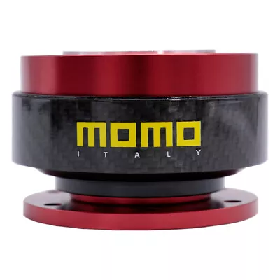 MOMO Red Carbon Fibre Steering Wheel Quick Release Hub Adapter Snap Off Boss Kit • $50