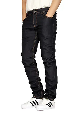 Men's Stretch Skinny Unwashed Raw Denim Jeans Victorious 8 Colors *dl938 • $18.99