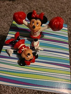 Applause Disney Minnie Mouse Cheerleader Mickey PVC Figure Hong Kong VTG ~2  Set • $8.99