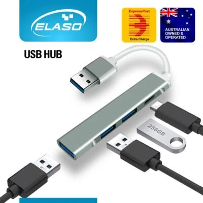 $9.95 • Buy USB HUB With 3 USB, 1 USB-C OTG Adapter Multi Splitter For Mobile PC Laptop Mac