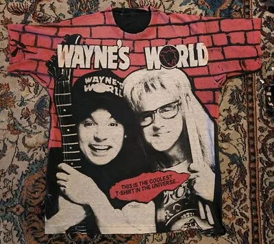 Vintage Wayne’s World Shirt 1990s All Over Print Movie Desantis Promo 90s AOP XL • $199.99