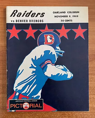 Vintage 1969 Afl Denver Broncos @ Oakland Raiders Football Program - Nov 9 • $34