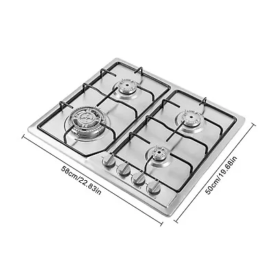 Stainless Steel Gas Stove Silver 4-Burners Built In Gas CookTop NG/LPG Cooktop • $132.05