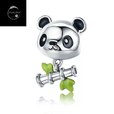 Panda Bear And Bamboo Animal Bead Charm Genuine Sterling Silver 925 Bracelets • £17.99