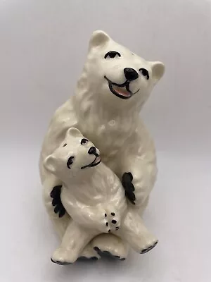 Ceramic Arts Studio Mama Polar Bear & Cub Salt And Pepper Shakers K 29 • $14