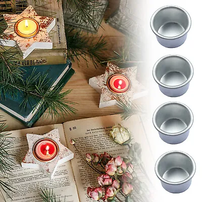 30X Aluminum Candle Holders Tea Light Holders Circle Candle Inserts Metal Cup UK • £8.27