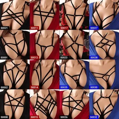 £5.25 • Buy Goth Sexy Body Elastic Harness Bandage Cage Bra Top Bralette   *FREE POST*