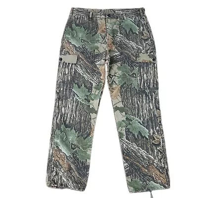 Vtg 90s 38x31 LARGE Realtree LIBERTY Camo Cargo Hunting Pants Adjustable USA • $24.95