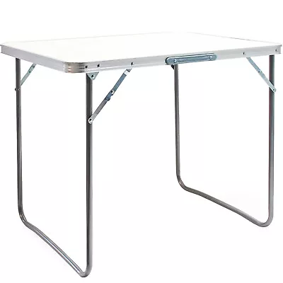 Foldable 2.6ft Picnic Table Camping Table Outdoor White Portable Folding Desk • £13.95