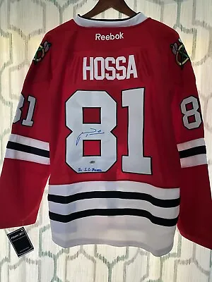 Autograph Marian Hossa Chicago Blackhawks Red Signed Jersey Medium COA • $199.81