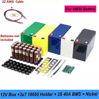 12V 7Ah Battery Box Case 18650 Holder 3S 40A BMS Nickel DIY Kit For Power Supply • £7.99