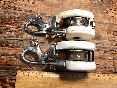 Pair Of Nicro Marine (now Ronstan) 6730 Snap Shackle Snatch Blocks 3530lb Swl • $195