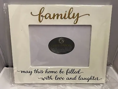 P Graham Dunn FAMILY 5 X 7 White Photo Frame Wood Decor • $19.95