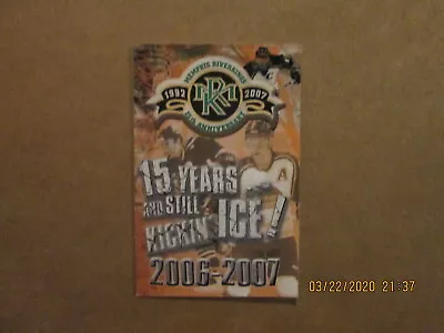 CHL Memphis Riverkings Vintage Circa 2006-2007 Team Logo Hockey Pocket Schedule • $15