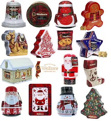 Walkers Shortbread Pure Butter Rounds Shapes & Stars - Shaped Festive Tins • £6.99