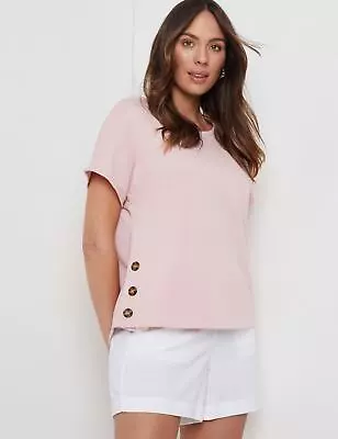 $18.28 • Buy Katies Knitwear Textured Side Button Top Womens Clothing  Knitwear Tops