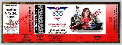 1991 Indy 500 Participant Ticket #3406 - Foil Border - Ron Burton Estate • $14.99