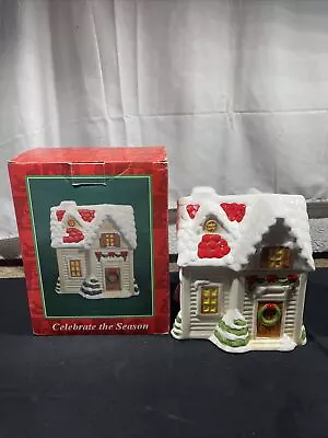 Ceramic Christmas House Musical Cookie Jar With Box Rare Bradlees Inc. • $54.99