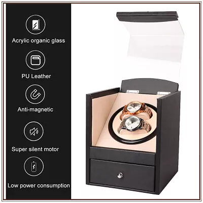 2 Wood Luxury Automatic Dual Motor Watch Winder Display Storage Box AU Stock • $63.89