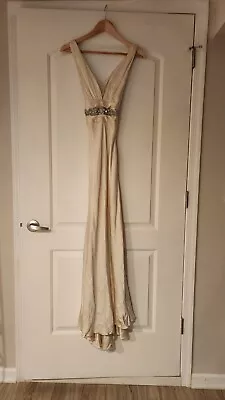 Nicole Miller Ivory Sleeveless Long Dress • $155