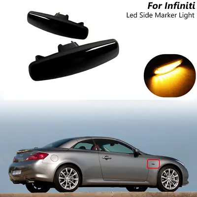 For Infiniti M35 M45 G35 G37 Ex35 Ex37 Smoked Lens Amber Led Side Marker Lights • $16.99