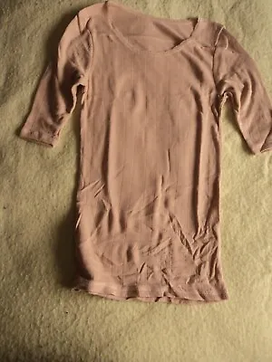Ladies Beige Short Sleeve Thermal Tshirt Various Sizes  - M&S Name Crossed Out • £6