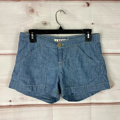 J. Brand Shorts Womens 26 Blue Chambray Mini Pockets Low Rise Cotton Solid • $10.49