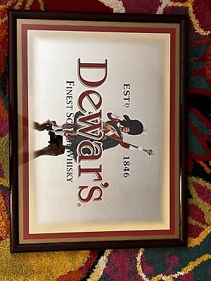 Framed Advertising Mirror Dewar's Scotch Whisky Vintage 29 X22  Bar Man Cave • $70