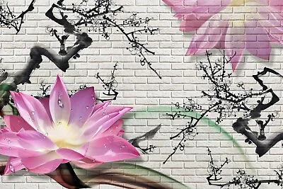 £49.90 • Buy Photo Wall Mural-GRAFFITI-(4461)-NON WOVEN-Wallpaper-Panorama Flower Trees  XXL