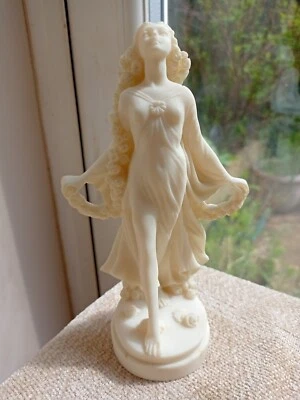 £14.95 • Buy Greek Goddess Alabaster Floral Female Figure 17cm H Art Nouveau Style 