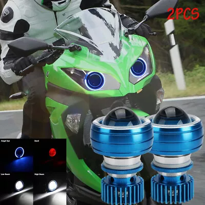 Pair LED Projector Headlight For Suzuki GSXR600 GSXR750 GSXR1000 GSX1300 • $66.99