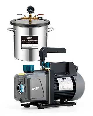 3 Gallon Vacuum Chamber Kit With 1/4 Hp 3.5 Cfm Vacuum Pump For Degassing OMT • $110.67