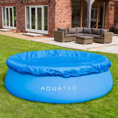 AquaTec Round Swimming Pool Cover | PADDLING POOL PROTECTOR - 6ft/8ft/10ft/12ft • £16.99