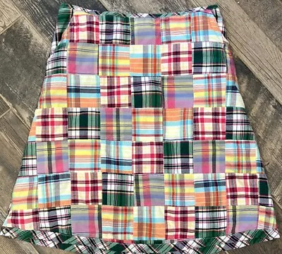 L.L . Bean Plaid Patchwork Skirt A-Line Lined Zip Multicolor 0GYN5 Size 6 • $24.95