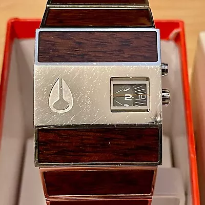 Nixon The Rotolog Direct Time Dark Wood Grain Men's Analog Watch Men Box + Links • $109.99