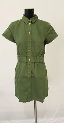 J.Crew Women's Button-Front Collared Chino Dress BE5 Utility Green Size 6 NWT • $35.99