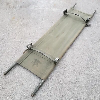 Vintage US Army Folding Stretcher First Aid Medic Military Gurney WWII Vietnam • $339.95