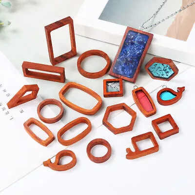 13pcs Resin Jewelry Making Kit Sandalwood Wooden Frame Mold Accessories Supplies • $26.54