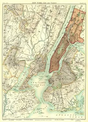 £32.99 • Buy NEW YORK. New York City & Vicinity. Manhattan. Jersey City. Britannica. 1898 Map