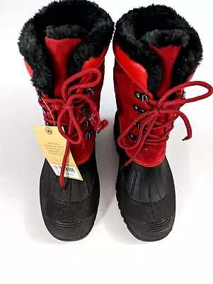 Cotton Traders Ladies Lace Up Winter  Outdoor Boots Red NWT UK 4 • £15