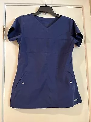 Grey's Anatomy Barco Size Small Signature Women's V-Neck Navy Blue Scrub Top • $8