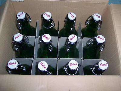 $59 • Buy 12 Vintage Grolsch Beer Bottles Green Glass Porcelain Flip Swing Top
